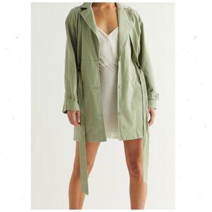 FLANNEL Australia Blake Green Belted Coat
